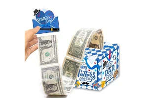 Happy Father's Day Paper Money Pull Gift Box for Happy Fathers Day Party Cash Gifts Decor Surprise