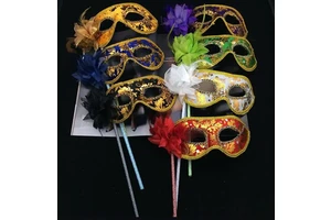 Handle Mask Stick for Carnival Masquerade Venetian Half Face Flower Sexy Halloween Christmas Dance Wedding Party Decorations