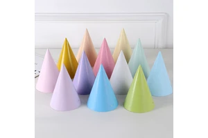 16cm Macaron Color Double Wall Birthday Hats Colorful First Year Party Decoration Children's round Paper Party Supplies