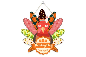 Wholesale Thanksgiving Door Wall Hanging Decorations Quick Delivery Turkey Figurine Paper Card Decor for Holiday Celebrations