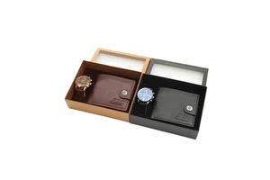 Business Corporate Event Father's Day Gift Set Leather Watch Belt Wallet with Custom Logo Exquisite Design