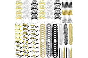 144 Pieces New Year Party Atmosphere Decoration Supplies New Year Headband Foil Blowout Glasses Festive Atmosphere Supplies