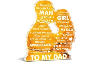2025 New Fathers Day Dad Gifts Birthday Gift Anniversary Present Acrylic Heart Shape Dad Gifts for Father From Daughter Son