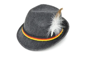 Beer Festival Gray German Oktoberfest Striped Polyester Felt Bavarian Alpine Hat Party MHH135