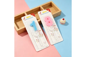 Wholesale Paraffin Wax 0-9 Number Birthday Candles Eco-Friendly Smokeless Colorful Happy Birthday Cake Topper For Graduation