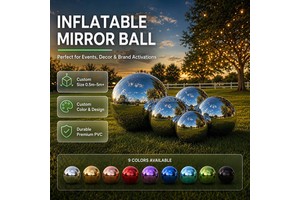 Inflatable Metallic Ball Decorative Large Outdoor Floating Disco Metallic Balloons Shiny Sphere Events Inflatable Mirror Balls
