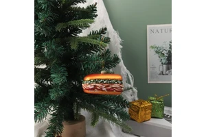 Wholesale luxury Christmas handmade blown food themed hot dog glass art, Christmas home decoration