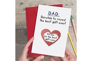 Scratch Off Father Day Card Funny Birthday Day Card for Dad Cheeky Surprise Scratch Card Gift From Son Daughter