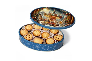 Wholesale Festive Holiday Edition Premium Cookies Tin Christmas Gourmet Royal Danish Butter Cookies