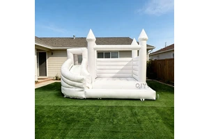 Kids White Moon Inflatable Moonwalk Water Jumper Bouncer Bouncy Castle Jumping Commercial Bounce House Party Rentals