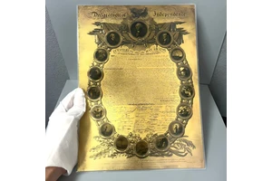 Patriotic Historical Document Gold Foil Print | 1776 Independence Inspired Collectible Art Poster for Home & Office Decor