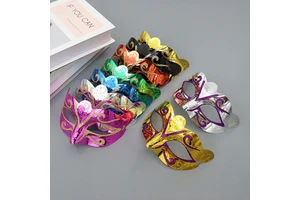 Gold White Masquerade PVC Venetian Eye Mask Prom Carnival Party Masks Party Costume Accessory