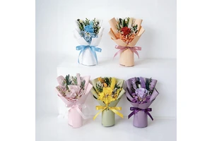 Handmade Mini Preserved Rose Bouquet Eternal Long Lasting 3-5 Years Graduation Easter Christmas Thanksgiving Valentine's