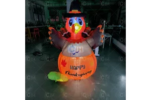 Wholesale Customized Thanksgiving Day Inflatable Light up Turkey Model Inflatable Holiday Decoration