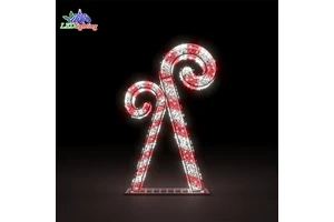 Motif Light Outdoor Christmas Ornaments Giant LED Candy Cane Lighting Decoration Cane Christmas 3D Led Candy Motif Light