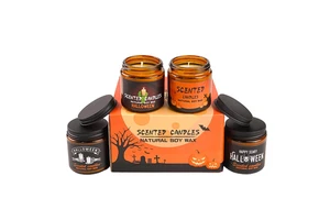 Halloween Scented Candle Set 4 X 100g Glass Jar Gift Box Custom Fragrance Spooky Home Aromatherapy Decor