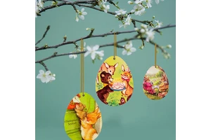 Hot Selling Manufacturer's Spring Easter Bunny Decorations Wooden Easter Eggs and Carrots Hanging Ornaments