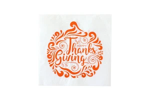Disposable Modern Square Pumpkin Harvest Festival Napkins for Thanksgiving Party Tableware & Decorations UV Printed