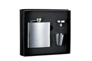 Stainless Steel Hip Flask in Gift Box-Custom Logo Personalized Corporate Promotion Birthday Gift Set for Guests