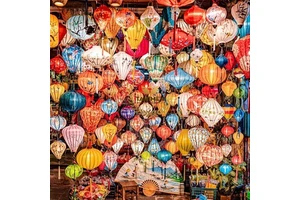 Asian Culture High Quality Elegant Hoi an Lantern Festive Decoration Waterproof Bamboo Silk Lanterns in Vietnam