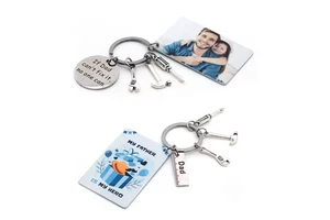 Father's Day Gift Personalize Metal Keychains Blank Sublimation DAD Tool Key Chains