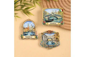 Latest Hot Selling Modern Venice Theme Irregular Durable Medium Anniversary Kitchen Magnetic Refrigerator Sticker