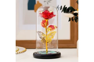 Valentines Day Gift 2023 Saint Valentin Gold Foil Rose With Light for San Valentin Day New Ideas