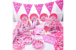 Hot wholesale Birthday Decorations Boy or Girl Princess Party Supplies for 6 Guests