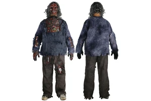 Halloween Zombie Monster Cosplay Horror Zombie Ghost Blue Tie Dye Zombie Costume Night Long Hair Ghost Costume Set