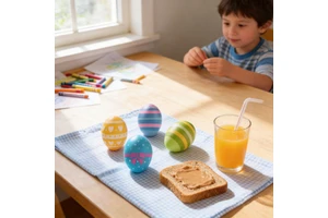 632568 12 Pieces Per Pack Colorful Plastic Easter Eggs: Vibrant Hanging Decorations and Fillable Easter Egg Hunt Kit