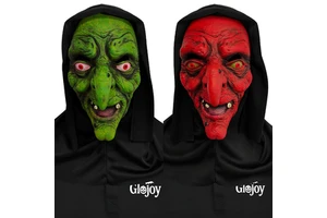 Scary Latex Witch Mask Horror Ghost Face Mask for Halloween Haunted House Escape Room Party Costume Customized