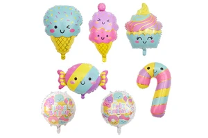 New Arrival Balloon Candy Dessert Cake Ice Cream Cartoon Shape Aluminum Film Balloon Children's Birthday Party Decoration