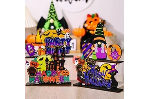 2025 New Wooden Decorative Products for Halloween Wooden Decor Products Creative Ghost Festival Halloween Wooden Home Decoration