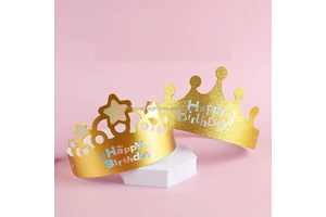Hot Selling DIY Adjustable Paper Birthday Crowns Cardboard Decorations for Party Themes