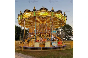 Latest Design Amusement Park Rides, Super Luxurious Double-decker Carousel, Christmas Double-decker Carousel For Sale