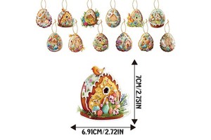24-Piece Eco-Friendly Retro Easter Decor Set Engraved Wooden Rabbit Egg Flowers Animals