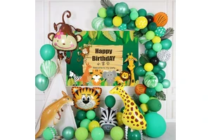 Wholesale Birthday Party Items Jungle Party Decorations Kit Happy Birthday Balloons Party Supplies Birthday