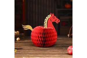 2026 New Year's Day Home Decorations with Magnets Chinese Style Decorations Chinese Style Large Paper Honeycomb