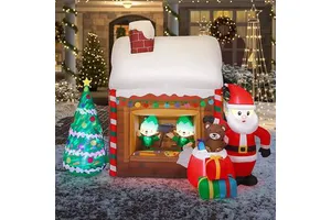 Outdoor Xmas Decoration LED Lighting Inflatable Christmas Santa Claus Snowman Arch