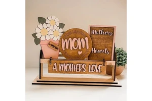 Delarchi March 8 Commemorative Photo Frame Gift for Mother's Day-Handmade Wooden 2-Color Printed Super Beautiful Gift