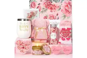 Romantic Rose Flower Heart Valentine's Day Gifts for Her Birthday Gifts for Mom Daughter Aunt Relaxing Spa Gifts Set for Women