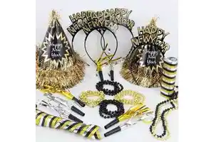 Nicro New Arrival Gold Black Happy New Year Home Ornaments Eve Celebration Party Supplies Decorative Accessories Photo Props