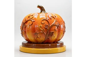 Thanksgiving Resin Sculpture for Holiday Decoration Handmade and Hand-painted