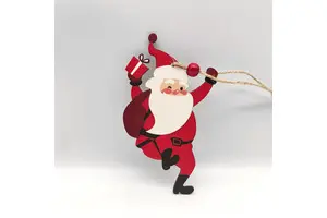 Cute New Year Wooden Tree Ornaments Eco-friendly Polished Boxwood Wall Hanging Decor Unique Craft Pendants