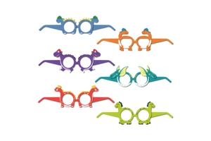 MJ027 Dinosaur Themed Birthday Party Decorations Paper Glasses Kids Adults Eyeglasses Photo Props Supplies