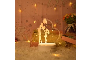 Mother's Day Gift 7 Color 3D Hologram Lamp USB Acrylic Lights Romantic love Gift Anniversary Present