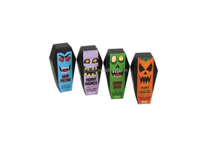 Wholesale Halloween Coffin Box Creative Paper Candy Treat Boxes Recycled Packing Custom Logo Cardboard Coffin Shape Box