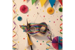Carnival Masquerade Masks-Unisex Carnival Theme Party Decorations Plastic & Fabric Material Silk Screen Printed