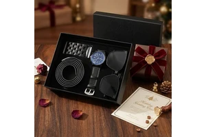 Men's Gift Set Valentine's Day Birthday Father's Day Boyfriend Quartz Watch Belt Sunglasses Buckle Luxury Business Box