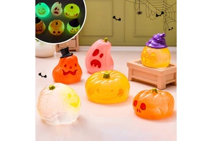 New Product Halloween Luminous Funny Little Pumpkin Cute Resin Crafts DIY Decoration Car Desktop Small Ornaments